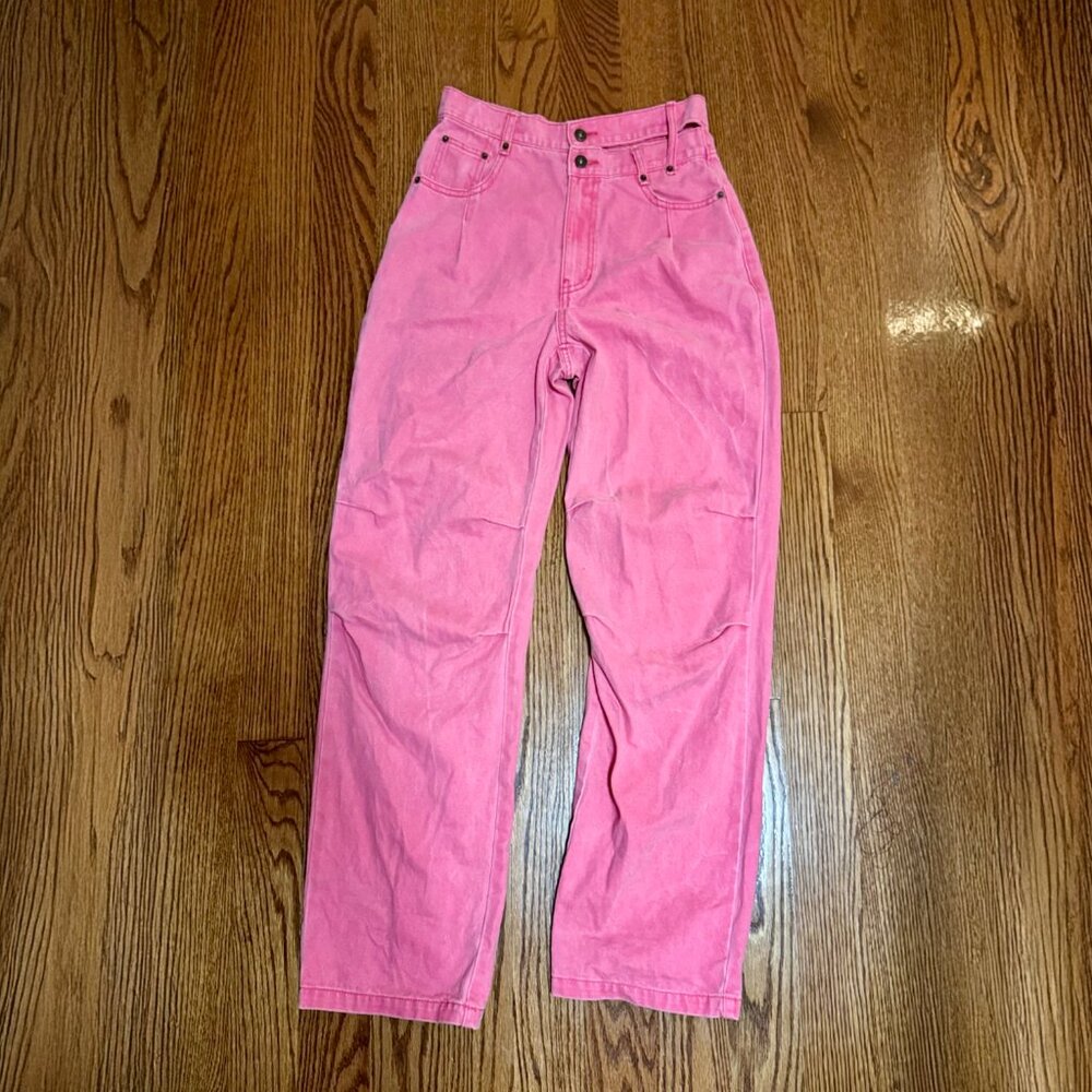 Drae Pink Double-Waist Jeans